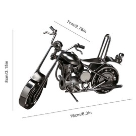 Maigendoo Motorcycle Ornament Wrought Iron Motorcycle Decoration Handmade Sculpture Decoration Vintage Iron Art Motorcycle Model for Desktop Decor, Photography Props, Art Collection (Silver)
