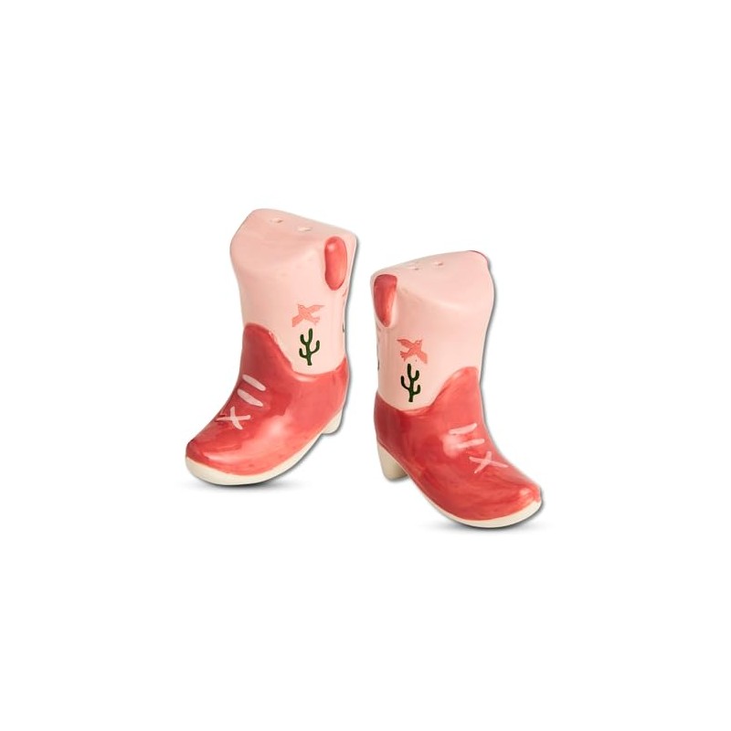 Cowboy Boot Decor Ceramic Salt and Pepper Shakers Set -