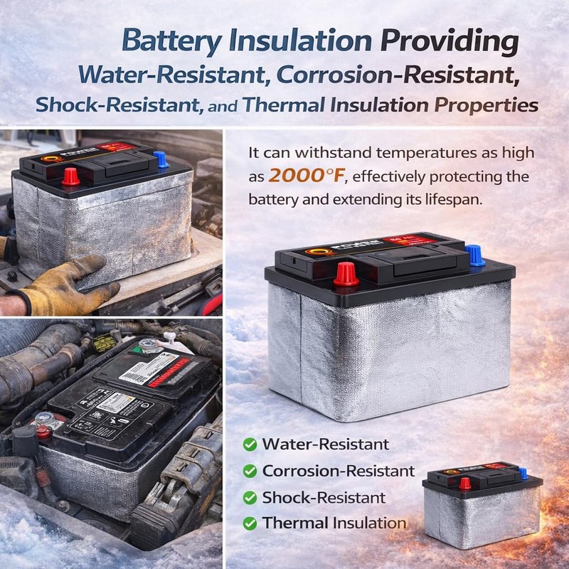 BSTFLEX Battery Wrap Heat Shield Barrier Cell Saver Battery Insulation