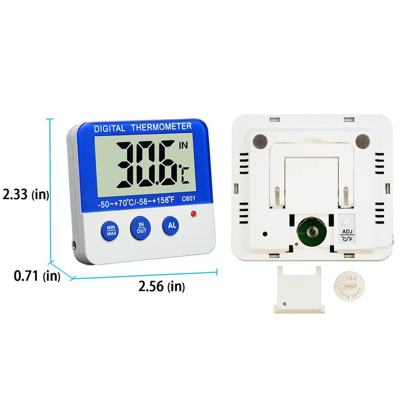 Fridge Freezer Thermometer Max/Min Memory GXSTWU High & Low Temperature