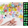 SparkleFab Luminous Mini Resin Animals 100 Pcs Tiny Animals Mini