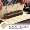 Sushi Mat, 2-Piece Natural Bamboo Roll Mat, Sushi Mat, Washable