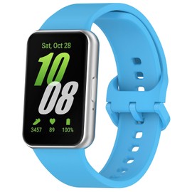 ANBELICHOS Replacement Band Fit for Galaxy FIT 3 [13 Color], Silicone Bands for Women Men, Breathable Sport Band Soft Waterproof Wristbands Strap Compatible with Galaxy FIT 3 -Sky Blue