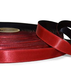 MIABE Ribbons Supplies for 10 Yards Red Black Reversible Double Faced Satin Ribbon 5/8" W for Gift Wrap, Holiday Decor, Garland, Gifts, Wrapping, Wreath, Gift Bow,Craft Projects.