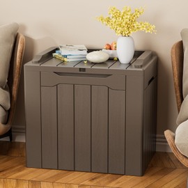 YESHOMY 30 Gal Plastic Storage Bins with Lid Stackable Box Organizers for Living Room, Office, Dorm, 1 Pack, Brown