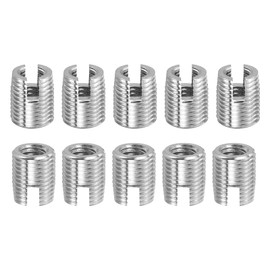 uxcell Self Tapping Threaded Inserts, 15pcs Inner M3-0.5 Outer M5x6 303 Stainless Steel Slotted Thread Repair Inserts Nuts