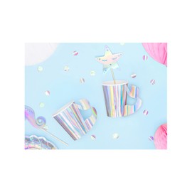 wYw Set Of 6 Premium Mermaid Party Collection Paper Cups, 220 ml (7.44 oz)
