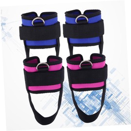 SUPVOX 4pcs Ankle Straps for Cable Machines Padded D Ring for Leg Exercises Glute Activation and Butt Workouts Rosy Blue