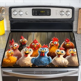 Stove Top Cover for Electric Stove,Glass Stove Top Cover, Heat Resistant Glass Cooktop Cover, Stovetop Protector, Kitchen Decor, Dish Drying Mats Cover for Ceramic Washer Top 28.5x20.5 inch