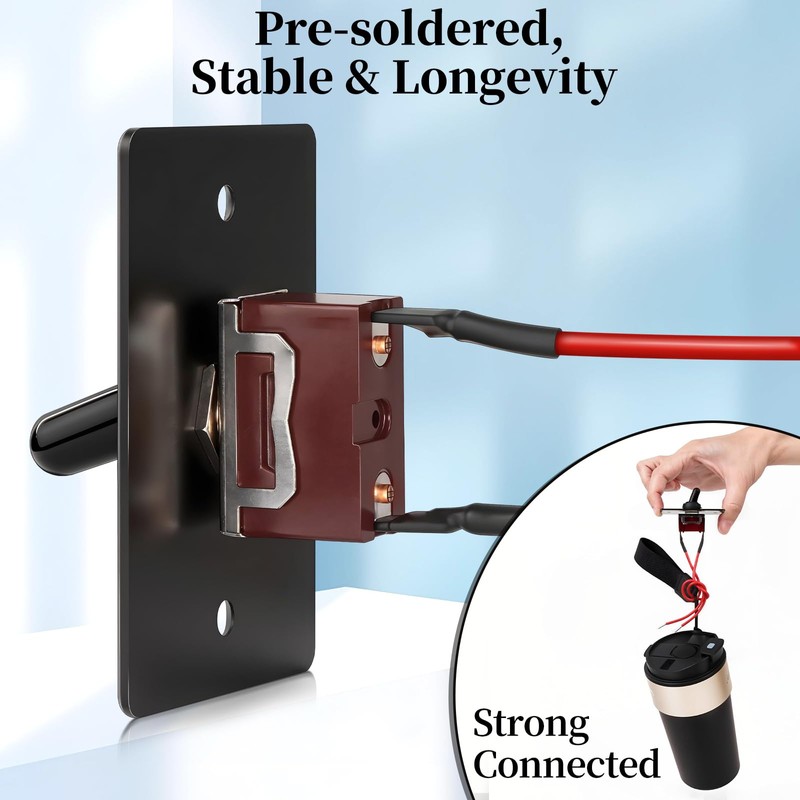 RVSPARK Toggle Switch 12V with Aluminum Mounting Plate Pre-soldered 14AWG