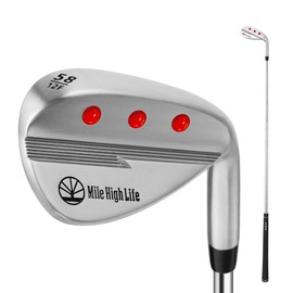 Mile High Life Golf Wedges | Sand Wedge | Beginner’s Golf Gap Wedge with Rubber Grip | Entry Level Lob Wedge Golf Clubs for Men & Women | 58 Degree Wedge Right Hand