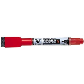 PILOT V Board Master S Whiteboard Marker with Eraser - Red (Pack of 3)