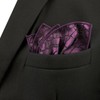 S&W SHLAX&WING Mens Pocket Squares Purple with Dark Fringe Groom's