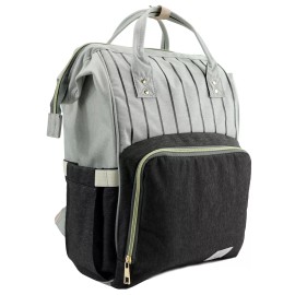 EZGO Mommy Mom Baby Diaper Bag Backpack Large Nappy Changing Bag Black Gray