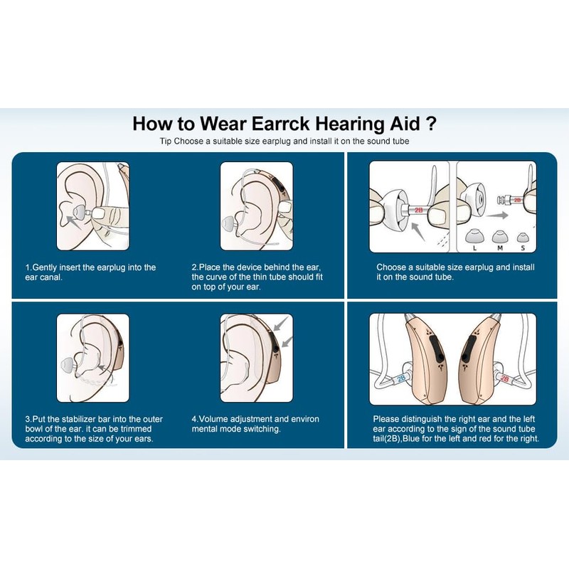 Hearing Aid Domes for Earrck Replacements Sound Tube BTE Hearing