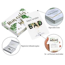 45 Pregnancy Baby Milestone Cards Tropical Green Milestone Cards Gift Set + Gift Box Lovely Gift Idea for Newborn Mum to be Baby Shower Baby.