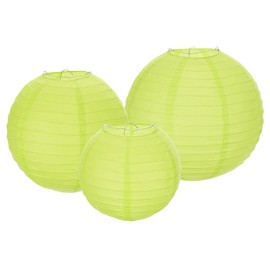 MECCANIXITY 6PCS Paper Lanterns Decorative, 6" 8" 12" Light Green Round Hanging Lantern Chinese Lanterns for Home Decor, Birthday, Wedding, Christmas Party