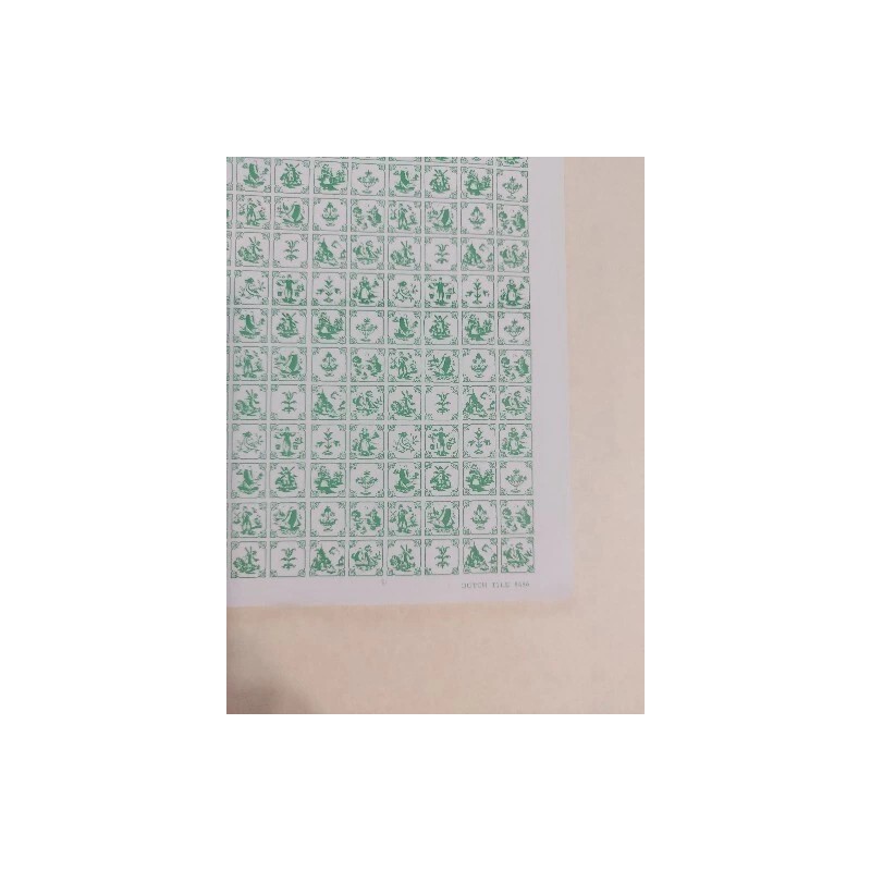 Hermes Dollhouse Wallpaper Green Dutch Tile Design With Border