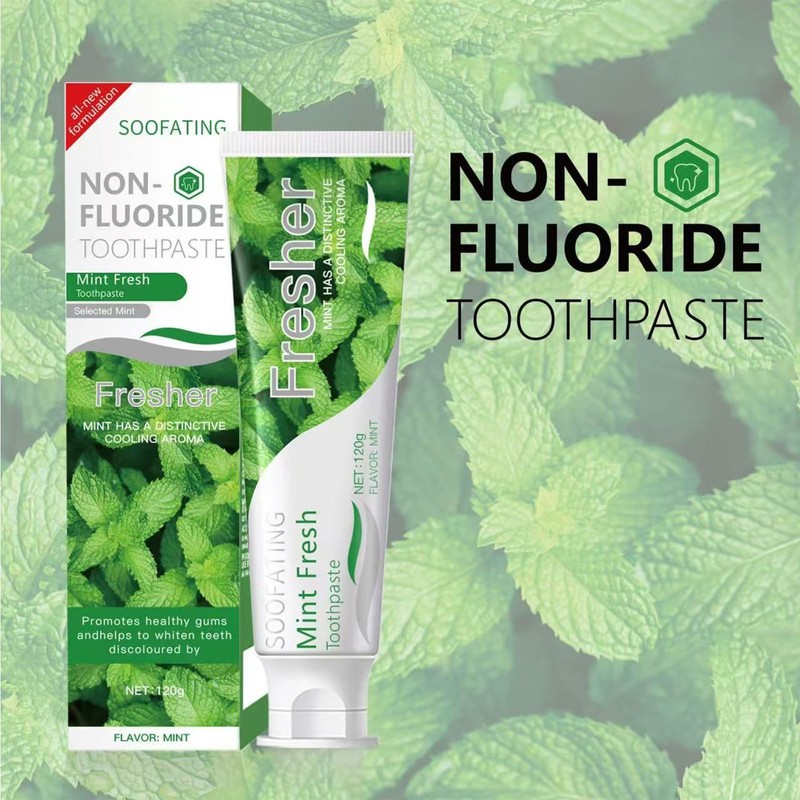 Mint Floavour Non-Fluoride Cleaning Toothpaste Breath Fresh Kids Friendly Teeth