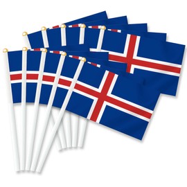 25PCS Iceland Handheld Small Flag, Icelanders Hand held Mini Decor Decoration Banner