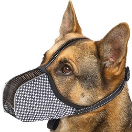 JOYPAWS Dog Muzzle for Extra Large Size Dogs to Prevent Biting Chewing Barking Soft Air Mesh Muzzles Reflective Ajustable Full Coverage Dog Mouth Guard Cover for Grooming Scavenging Black XXL