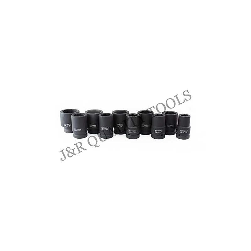 VCT 1" Drive Deep Impact Socket Set, SAE, CrV, 6-Point,
