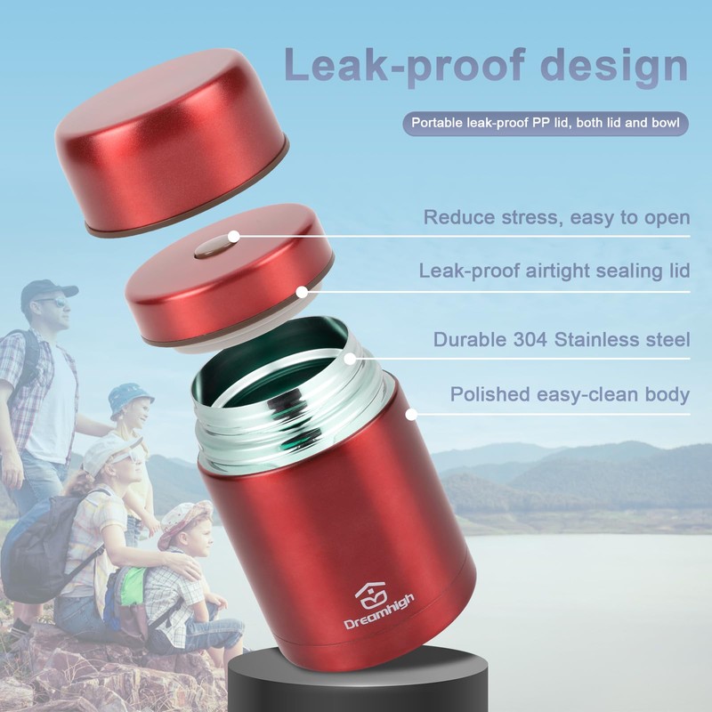 Dreamhigh® Thermal Food Container, 800 ml, Stainless Steel Food Warming