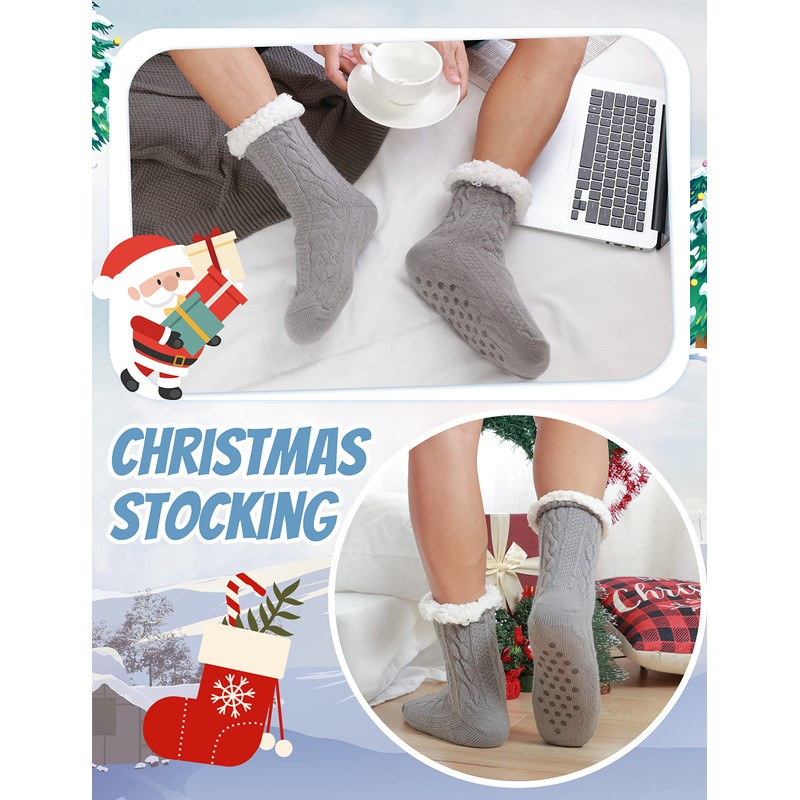 PROETRADE Men's Cuddly Socks Warm Stopper Socks Thick Winter Socks