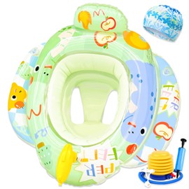 VBACALA Float Ring, Exquisite, Foot Type, Dinosaur Classic, Children's Float, Water Gun, Swimming Ring, Float, Cute, Sea Hat, Swim Cap, Includes 2 Types of Air Pumps, Pool, Sea, Water Play, Outdoor