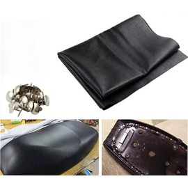 MAYMII·HOME Universal DIY 35.5 x 27.56 Elastic(Can be streched 4") Motorcycle Scooter ATV Seat PU Leather Cover Covers with Thumbscrew Moped Mot Waterproof Seat Cover Protector