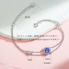 Women's Bracelet, 12 Months, Birthstone, 2 Row Bracelet, Flowers, Silver,