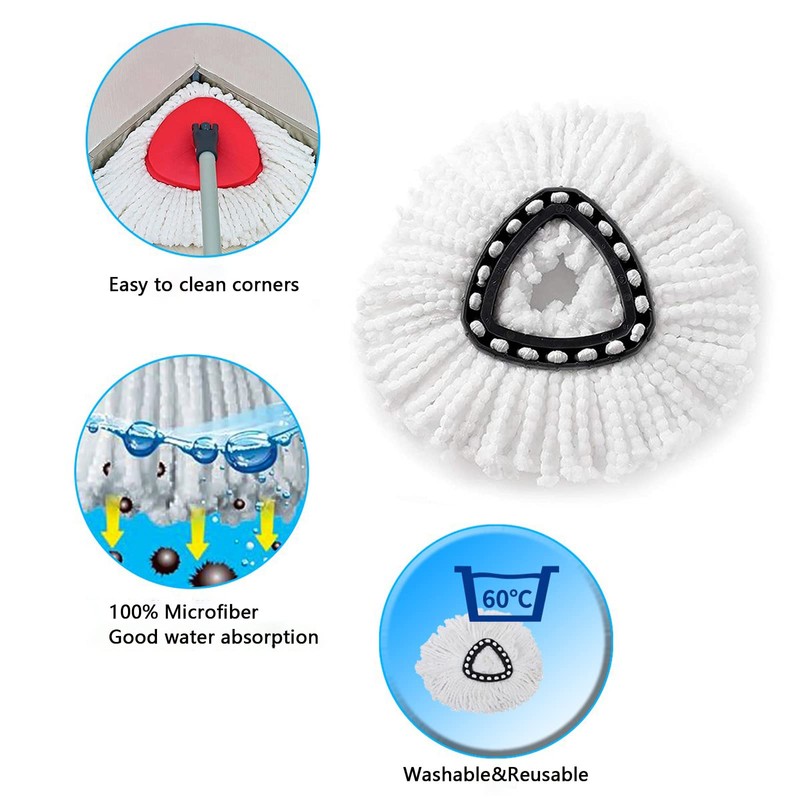 2 Pack Spin Mop Replacement Head Compatible with Ocedar EasyWring