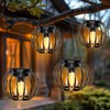 NESSTU Solar Lanterns Lights Waterproof: 4 Pack Metal Hanging Outdoor