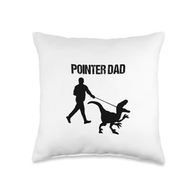 German Shorthaired Pointer dad Dinosaur Throw Pillow