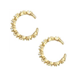 Glanzstücke München Women's ear clips made of 925 sterling silver with zirconia, Silver, Cubic Zirconia