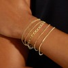 Gold Bracelets for Women, Adjustable 14K Gold Plated Stackable Link