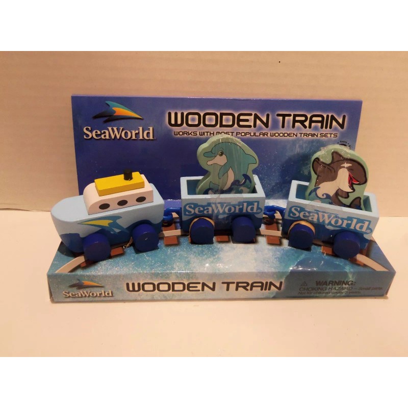 SEA WORLD WOODEN TRAIN (DOLPHIN & WHALE) SET-SEE DESCRIPTIONS- RARE