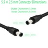 14 AWG DC Power Extension Cable 6.6FT with 5.5mm ×