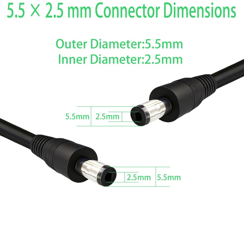 14 AWG DC Power Extension Cable 6.6FT with 5.5mm ×