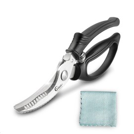 Heavy Duty Poultry Shears - Sharp Home Cooking Kitchen Scissor with Safety Lock & Hang Hole, Stainless Steel with Anti-Slip Handle for Cutting Food, Chicken, Bone, Meat, Fish, Vegetable, Herb