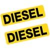 2x Reminder Diesel Fuel Printed Vinyl Stickers BLACK on YELLOW