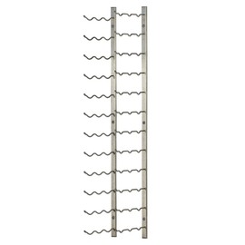 VintageView Wall Series (4 Ft) - 36 Bottle Wall Mounted Wine Rack (Brushed Nickel) Stylish Modern Wine Storage with Label Forward Design