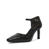 Anne Klein Women's Rosalind Ankle-Strap Pump, Black Croc, 8.5 M