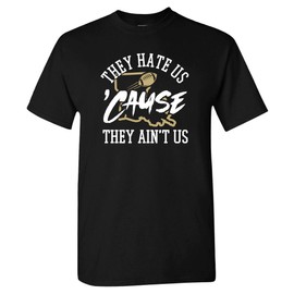 Xtreme Apparrel New Orleans - They Hate Us 'Cause They Ain't Us Men's T-Shirt for Football Fans (Black Shirt, 3XL)