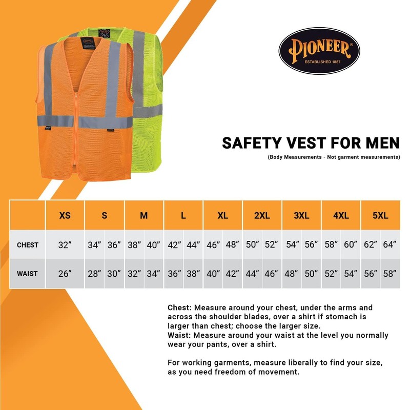 Pioneer Hi Vis Mesh Safety Vest - for Traffic &