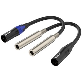 Smithok 2 Pack 1/4 to XLR Cable,Balanced 1/4" Female to XLR Male Stereo Audio Adapter,XLR Male to TS/TRS Quarter inch Connector Converter Interconnect Cable - 11.8 inches (30 cm)