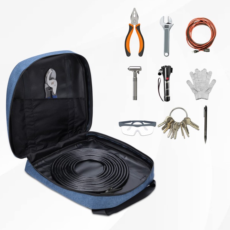 WISEPRO 15 Inch Jumper Cable Bag, Heavy Duty Cable Storage