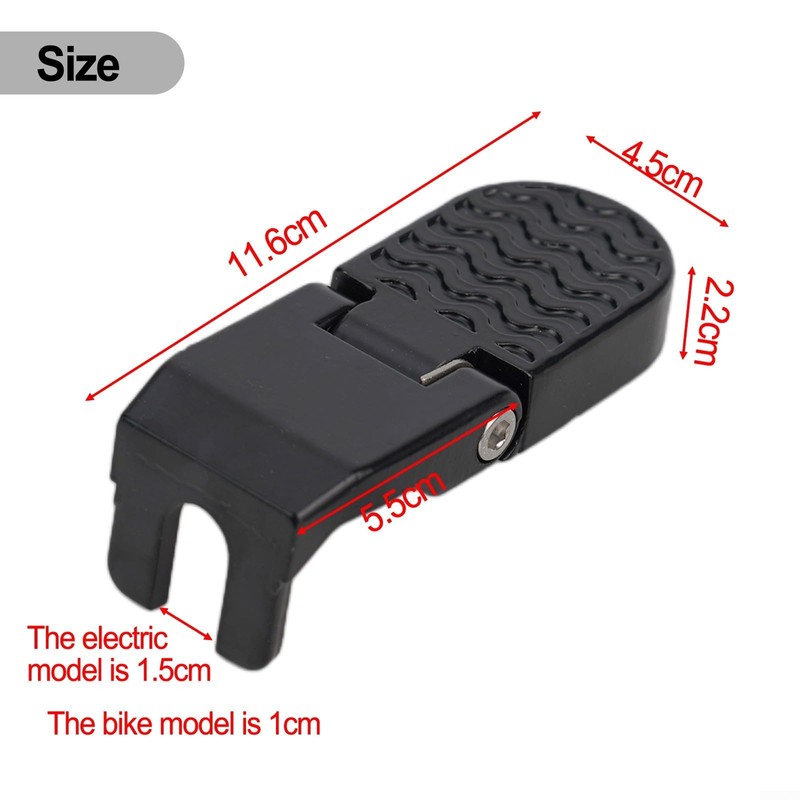 and Lightweight Rear Footrest Pedals for Electric Bikes, Easy to