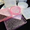 3PCS Diamond Resin Tray Mold with Edges, Silicone Tray Mold