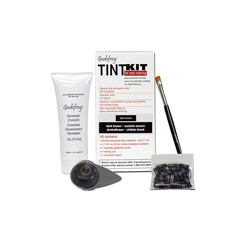 Godefroy Tint Kit Dark Brown Eyebrow and Beard Dye for